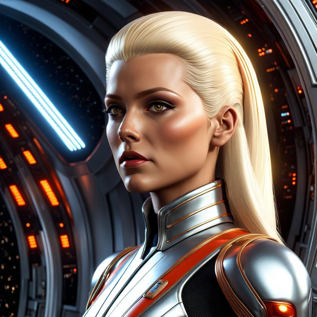 Thora da Zoltral Portrait in Hard Science-Fiction Style