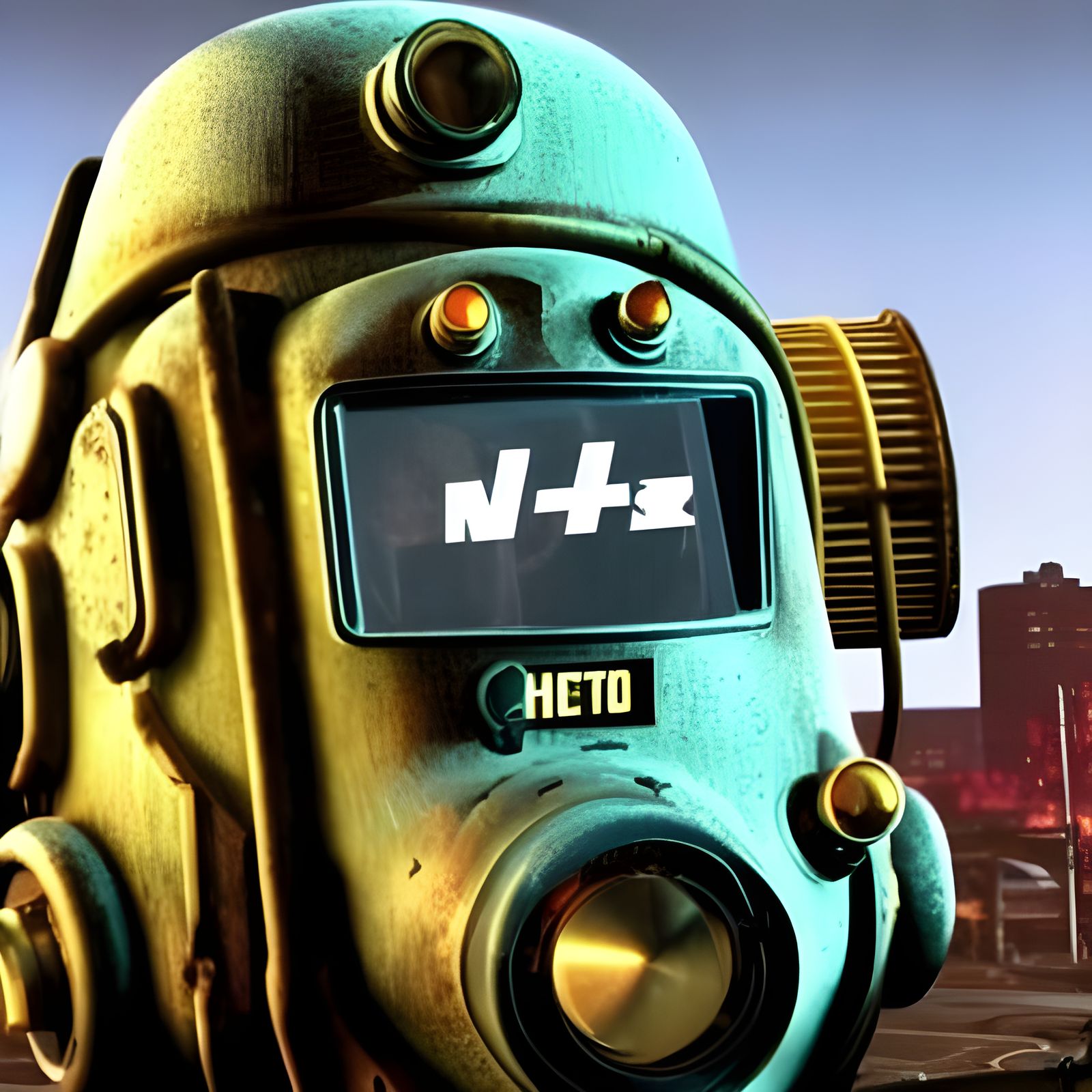 Fallout T51b Hacker in Art Deco Lo-Fi Style