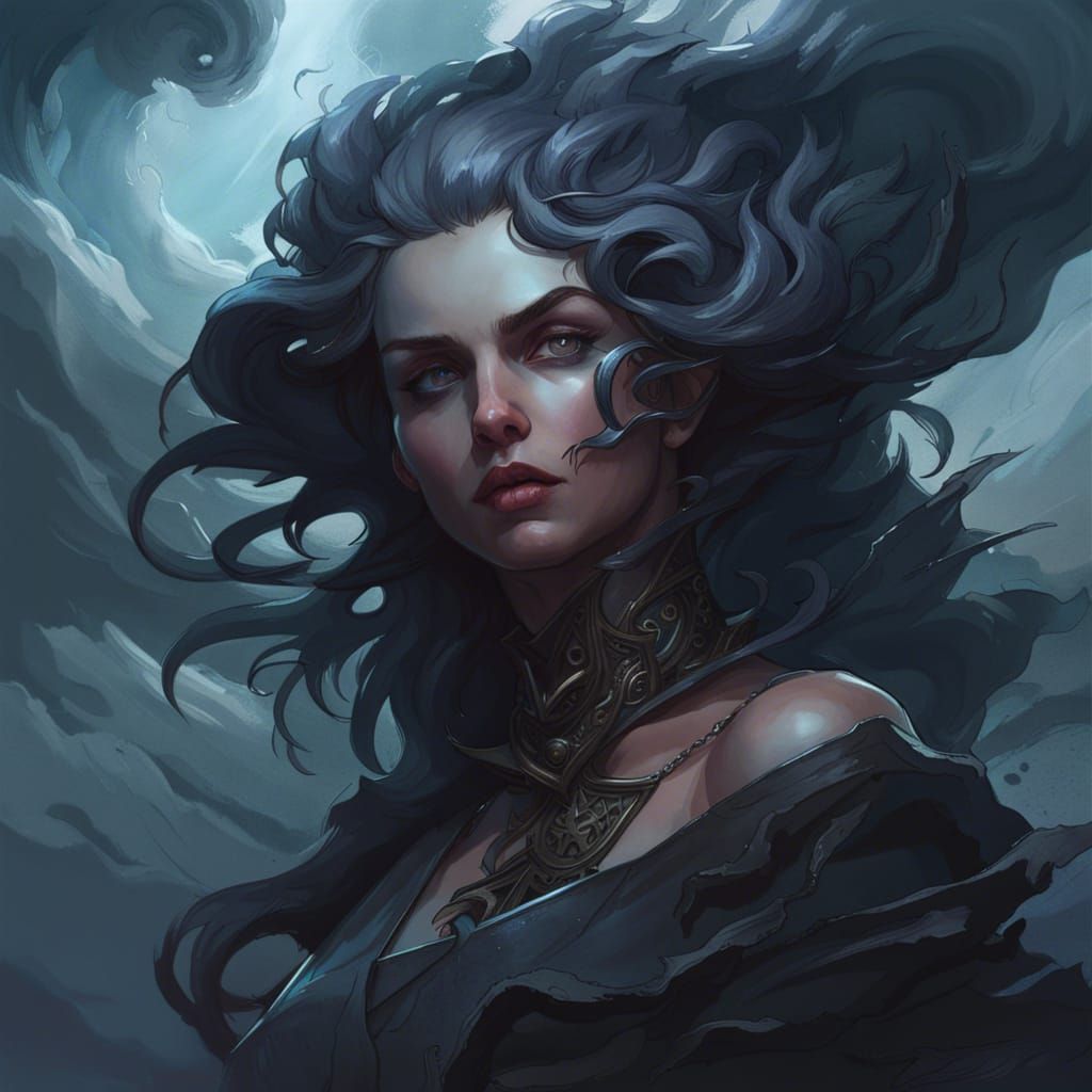 Demonic Storm Portrait in Hyperdetailed Digital Art