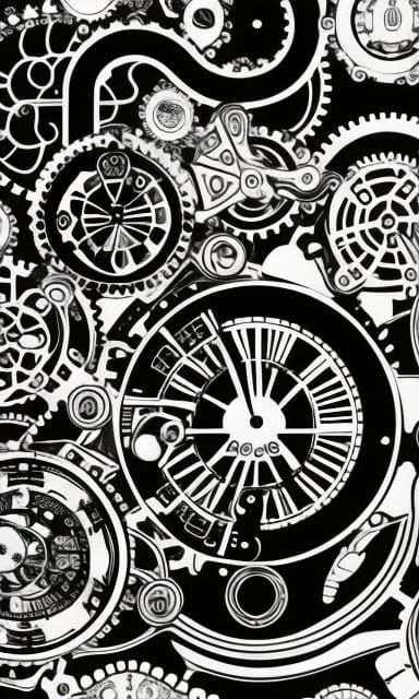 Steampunk Clockwork Heart Coloring Page