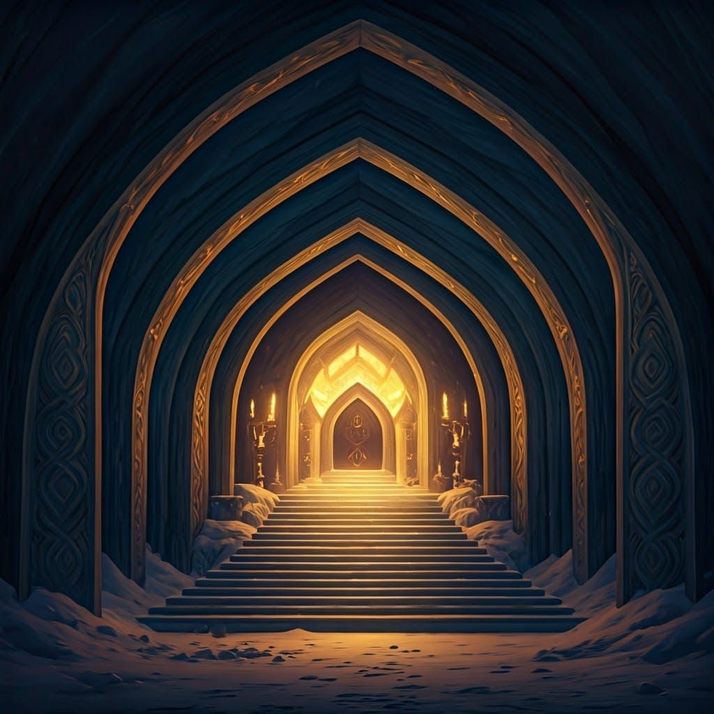 Luxurious Igloo Interior in Dark Fantasy Style