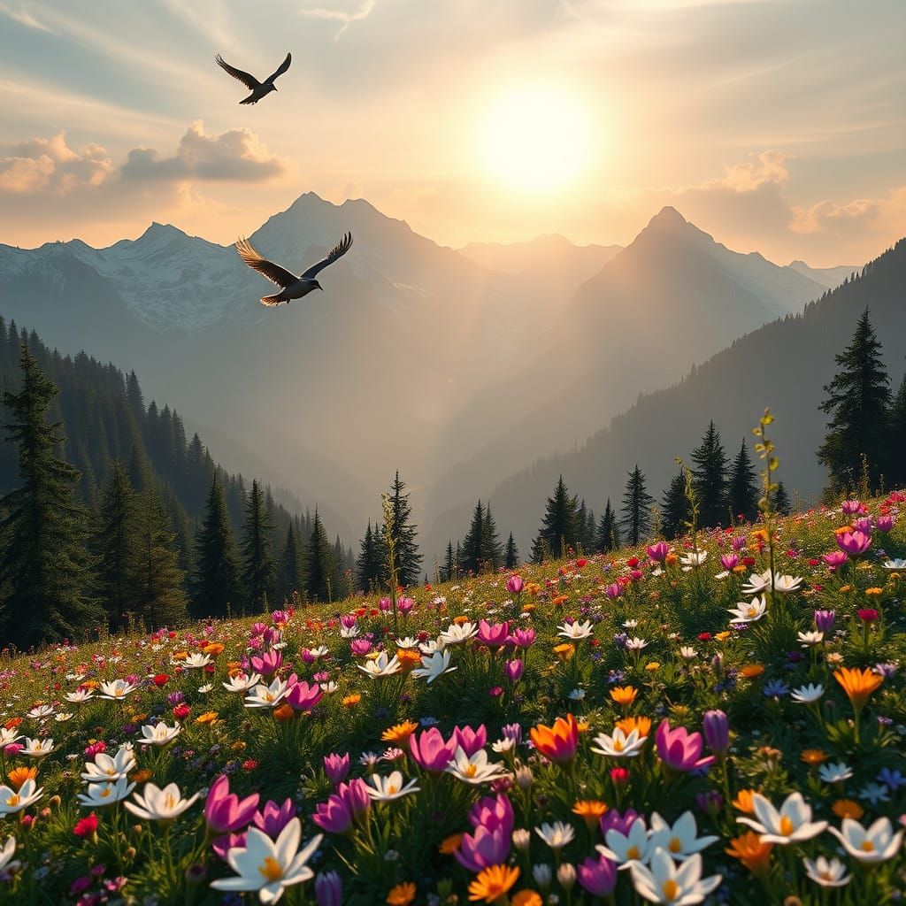 Swiss Alps Sunrise in Vibrant Colors