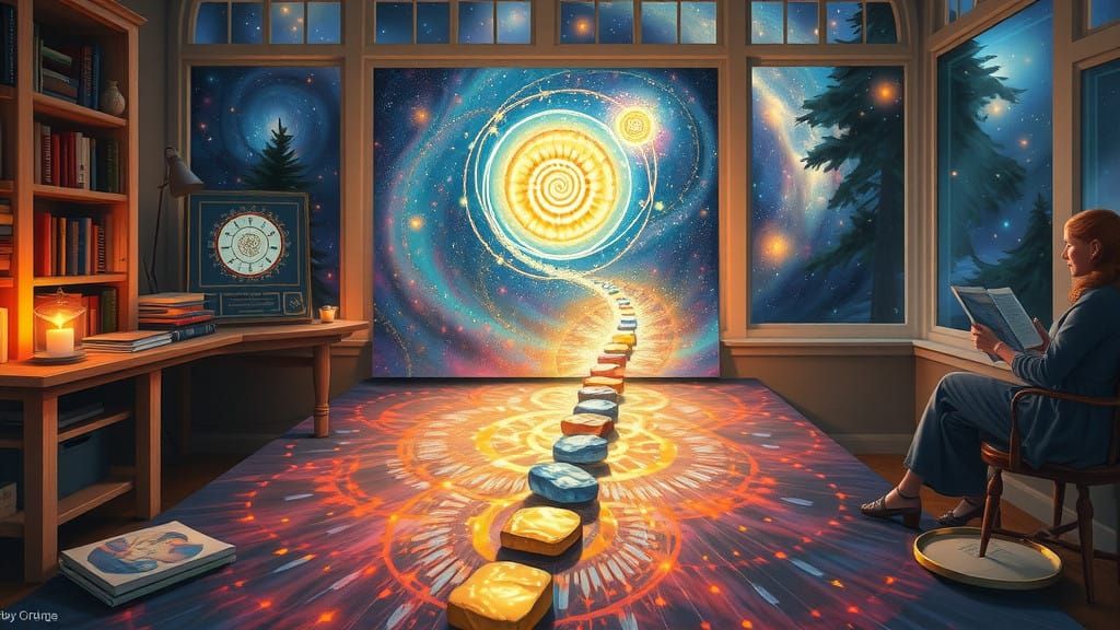 Whispering Path in Vibrant Cosmic Landscape