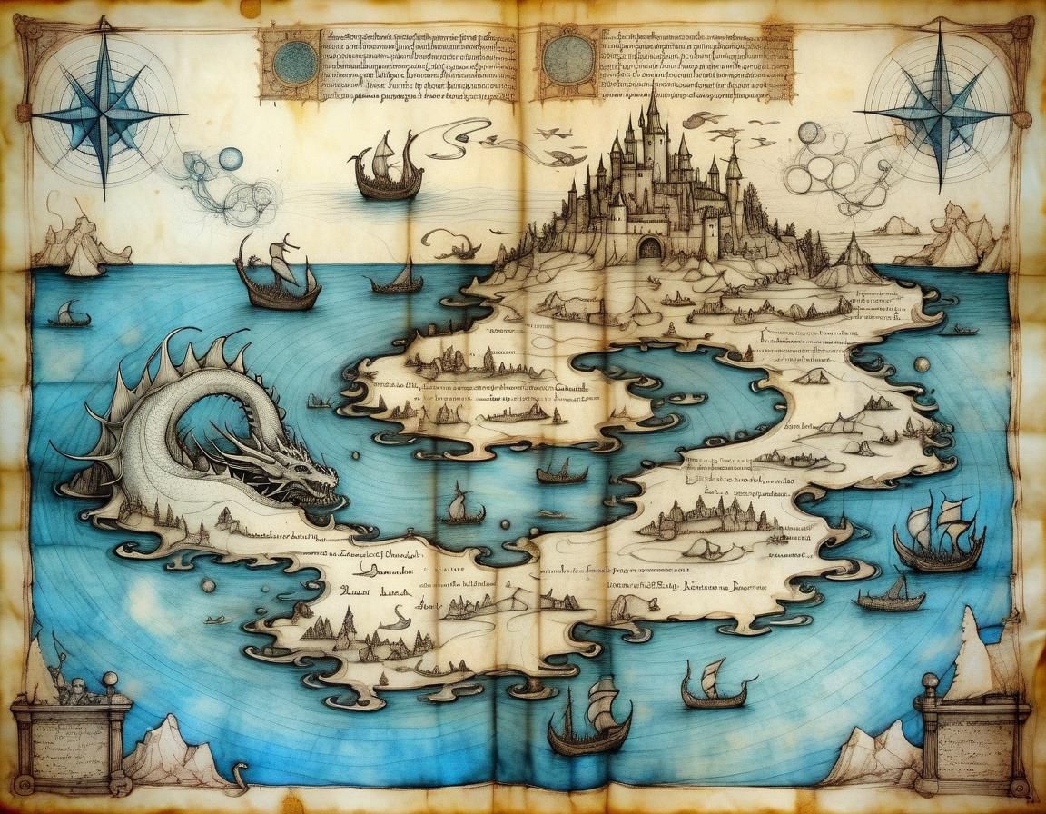Land of Dreams Map: Renaissance Style Dragons