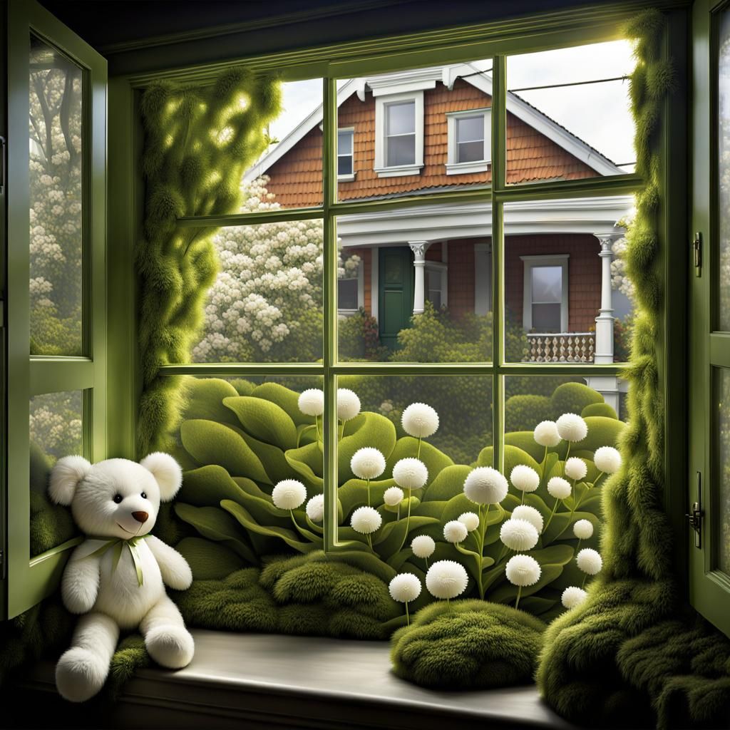 Neighborhood View Through Window: Matte Painting