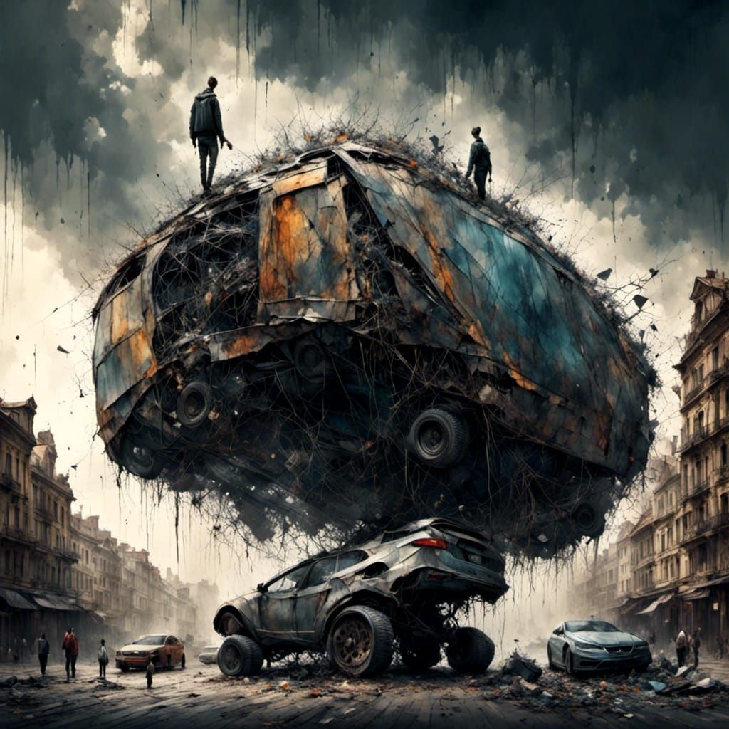 Futuristic Robotic Fingers Clean City Street