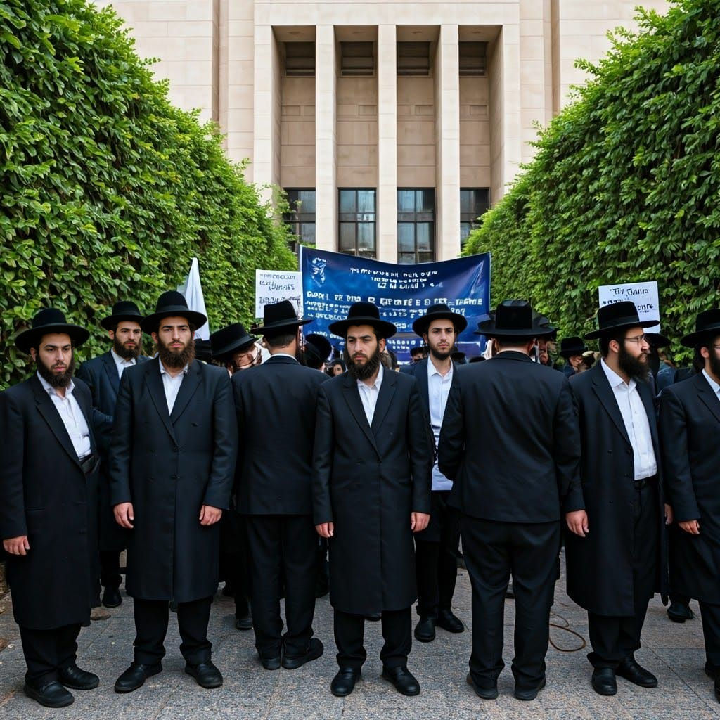 Haredi Protest at Knesset: Documentary Photography