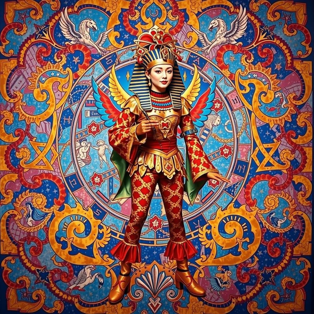 Photorealistic Harlequin, Geisha, and Tutankhamun Full Body ...