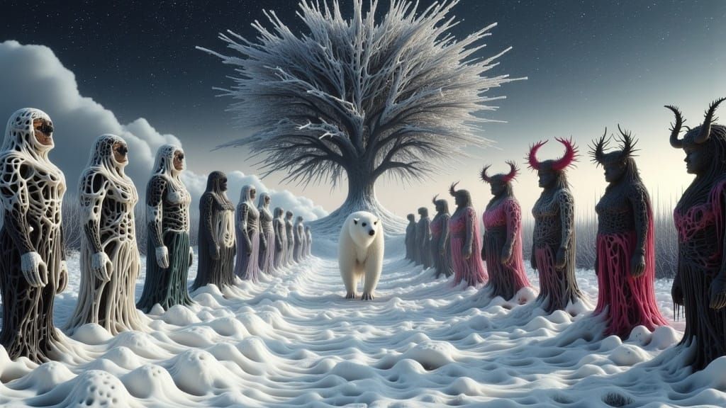 Surreal Gathering of Realms Under December Twilight