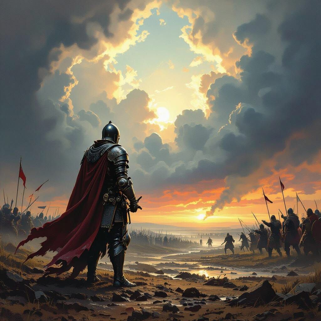 Epic Knight at Barletta Battlefield in Fantasy Style
