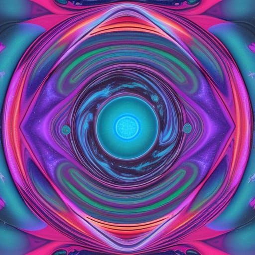 Pink and blue swirls and circles #2