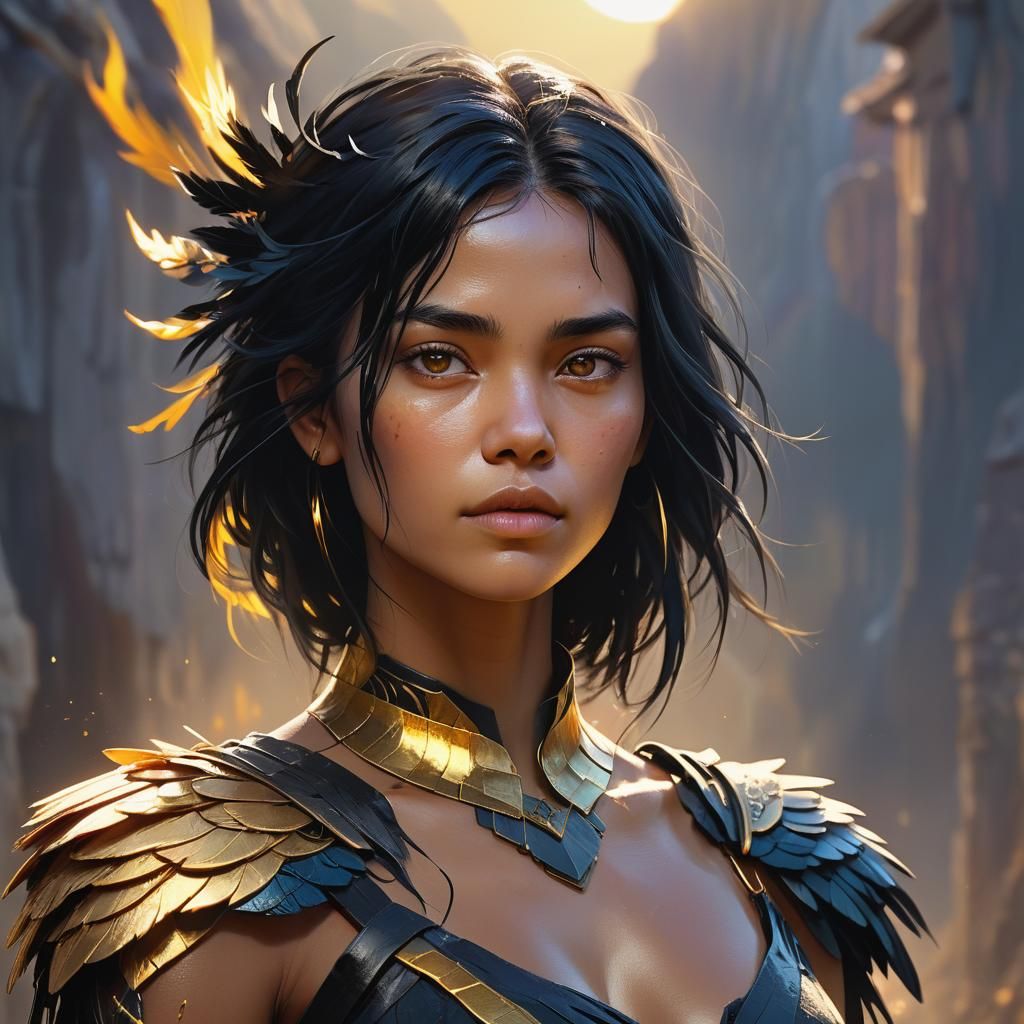 Confident Woman Portrait in High Fantasy Style