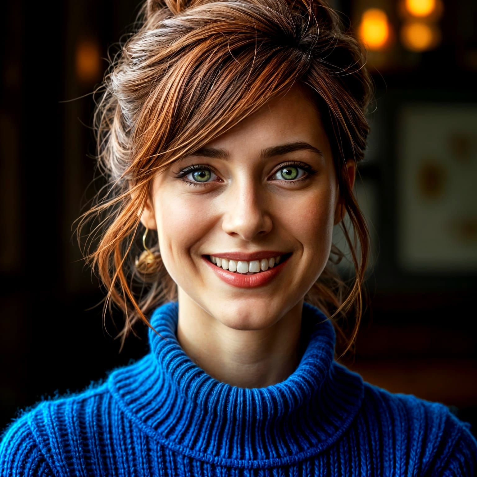 Gorgeous Woman Smiling in Stunning Hyperrealistic Portrait