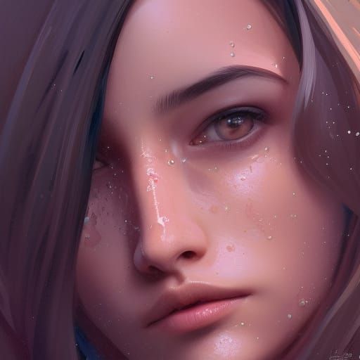 Jenna Ortega Portrait in Art Nouveau Style