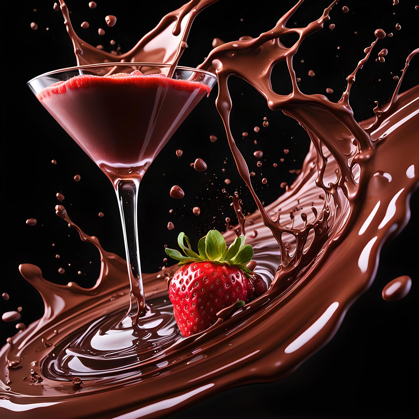 Oops Splash Of Organic Straw Choc Almond Milk Cocktail.