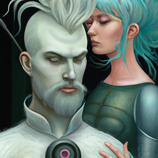 Androids: Silver Painter and Blue Zombie, Detailed Portrait