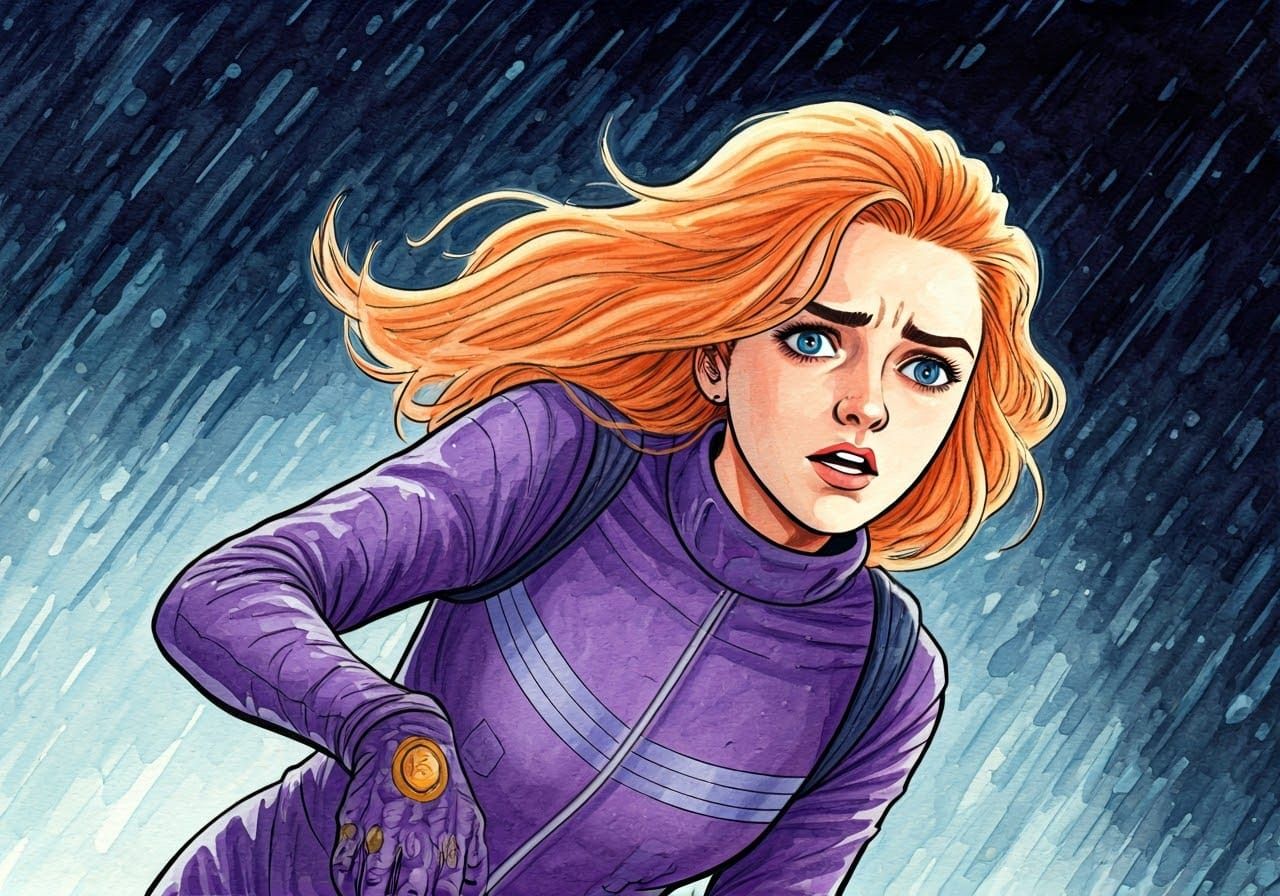 Maisie Williams as Ashildr in Distressed Space Suit Pose