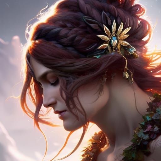 beautiful Druid woman portrait
