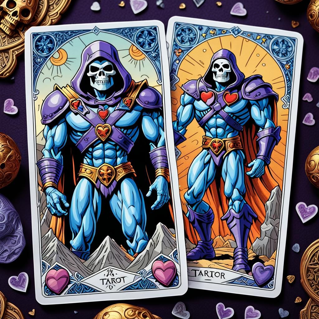 He-Man and Skeletor Tarot Card Design