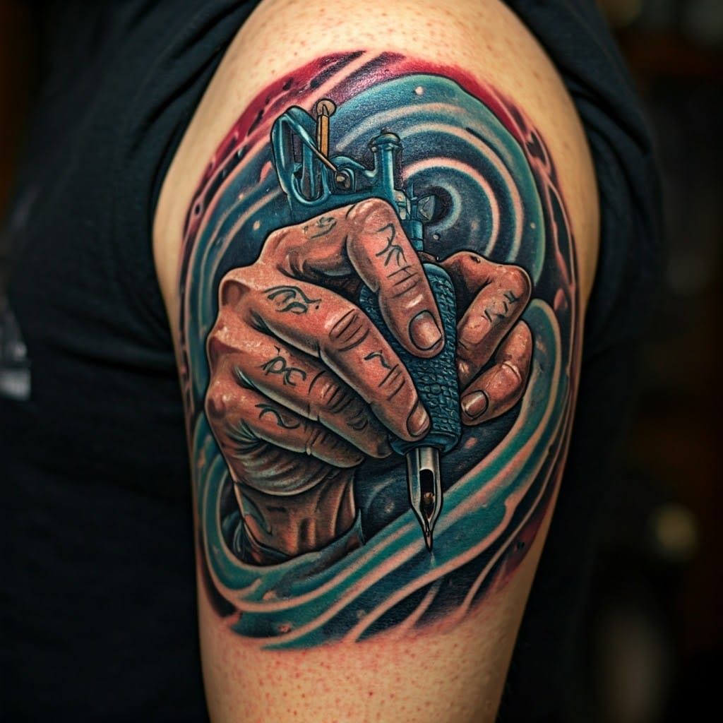 Hand Drawing Infinite Tattoo Loop in Hyper-Realistic Style