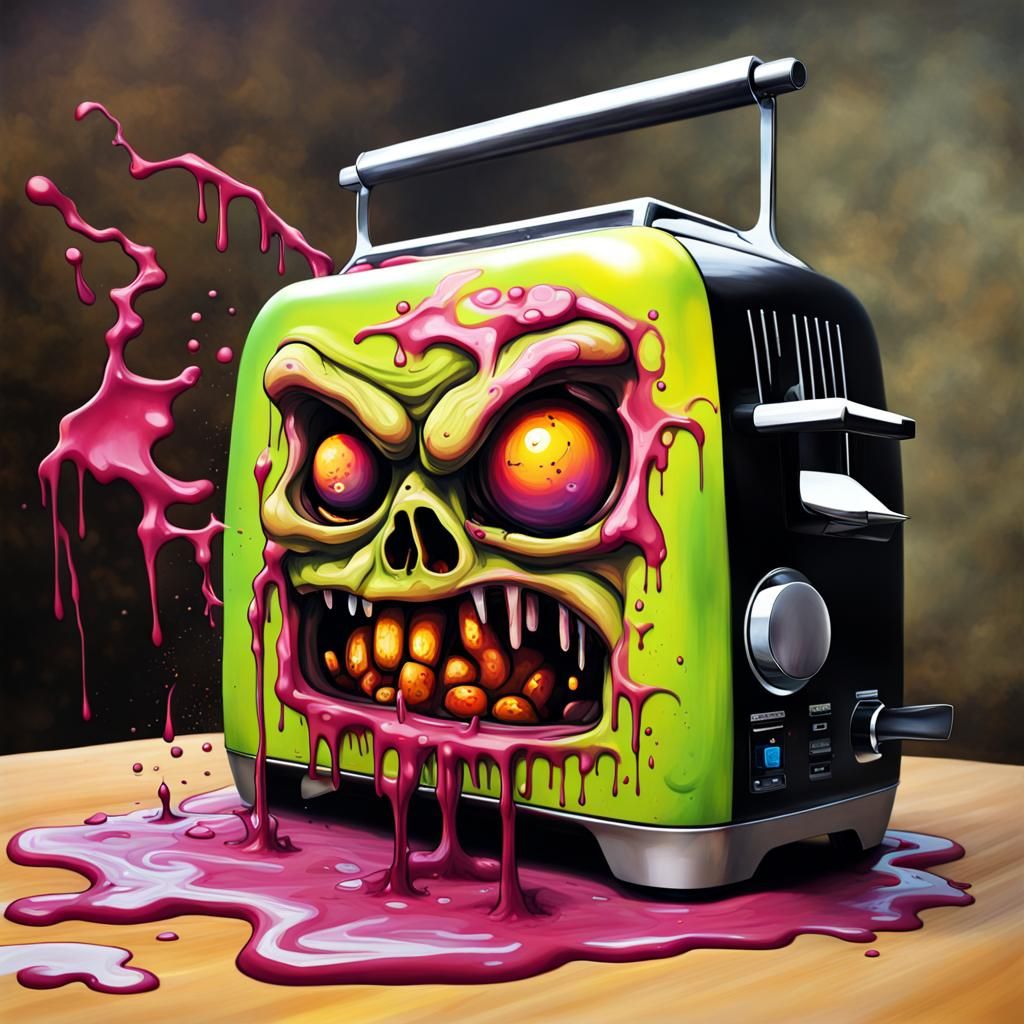 Zombie Toaster Graffiti Art in Street Style