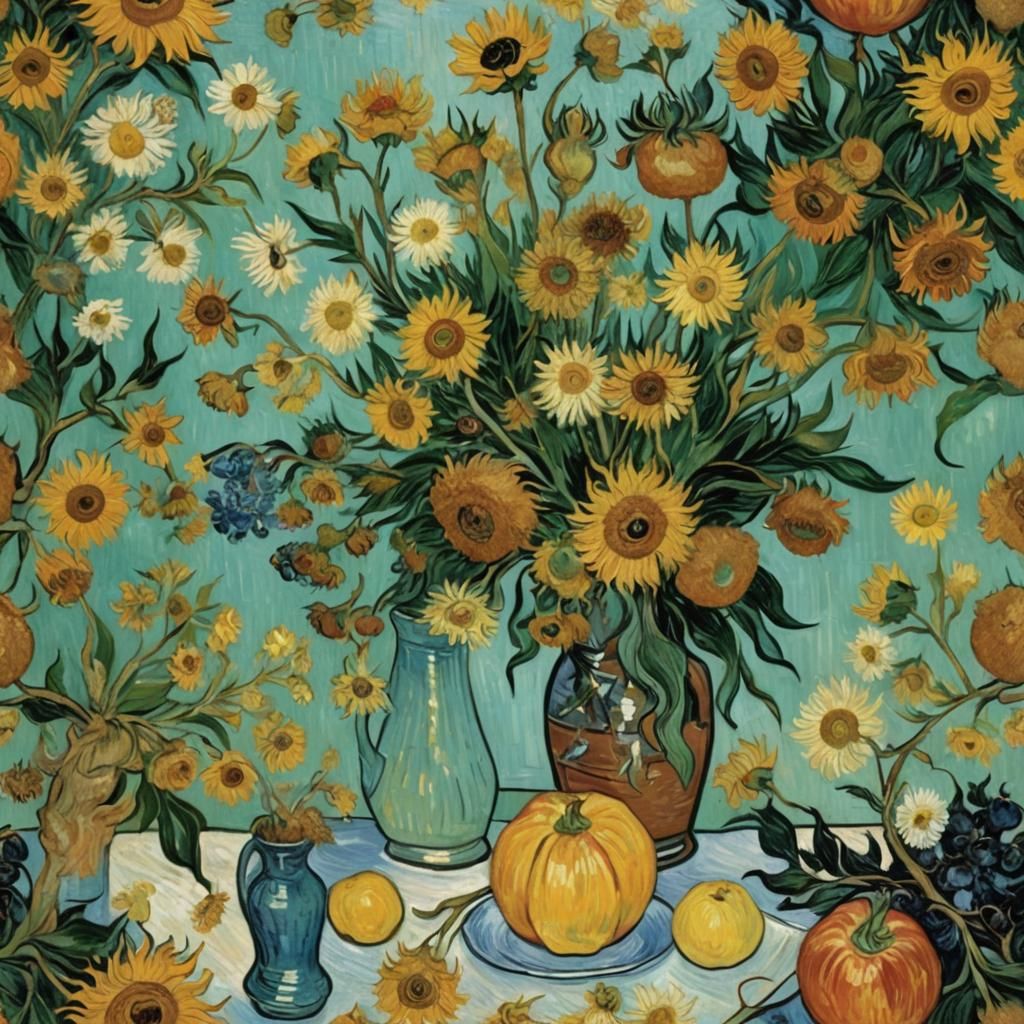 Van Gogh Style Still Life Painting