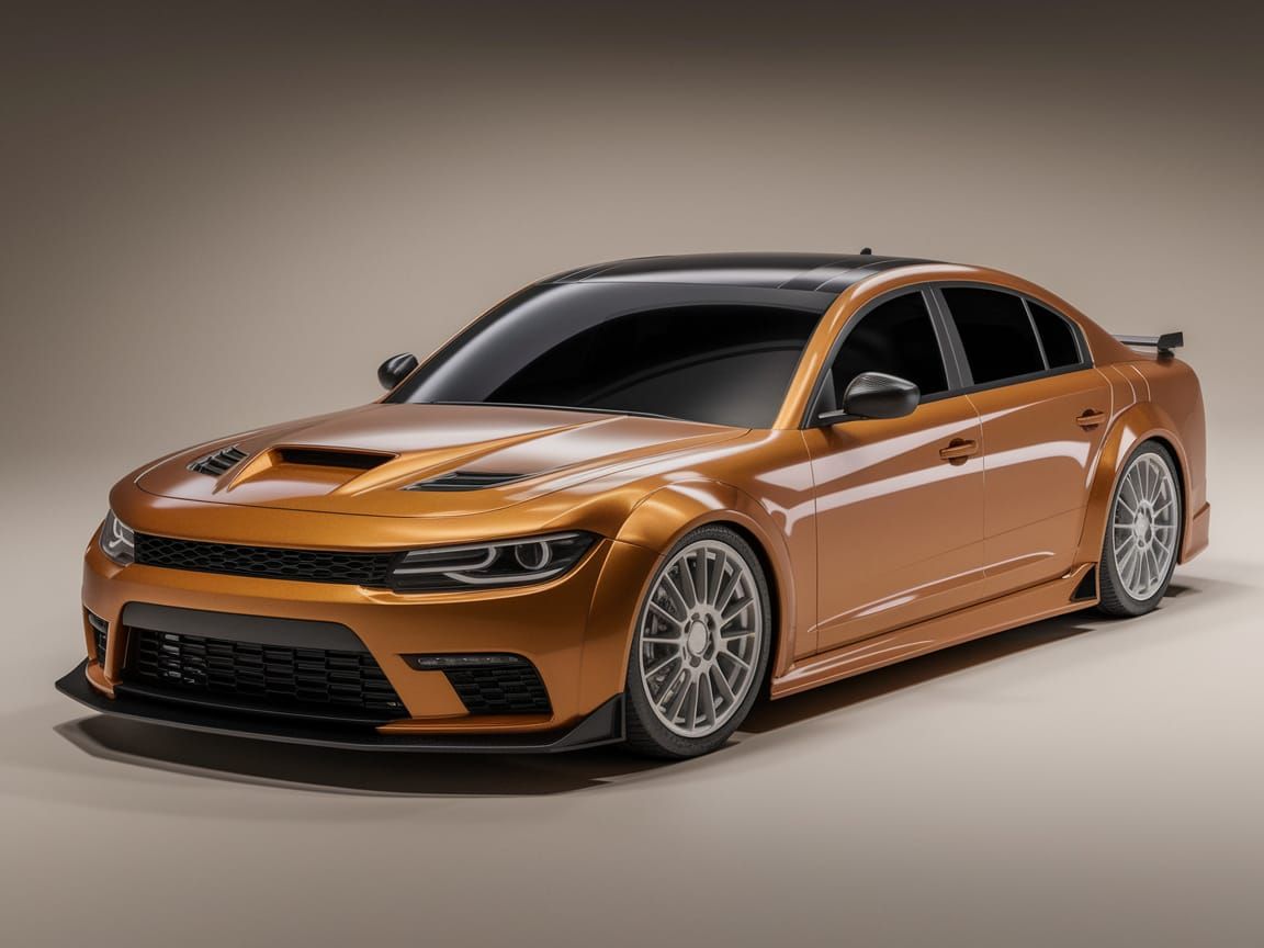 Fictional Modern American Sedan in Studio Showroom