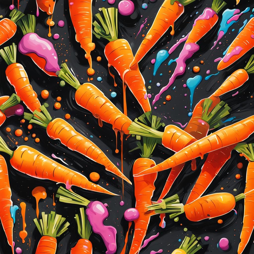 Colorful Graffiti Carrot Splash Art