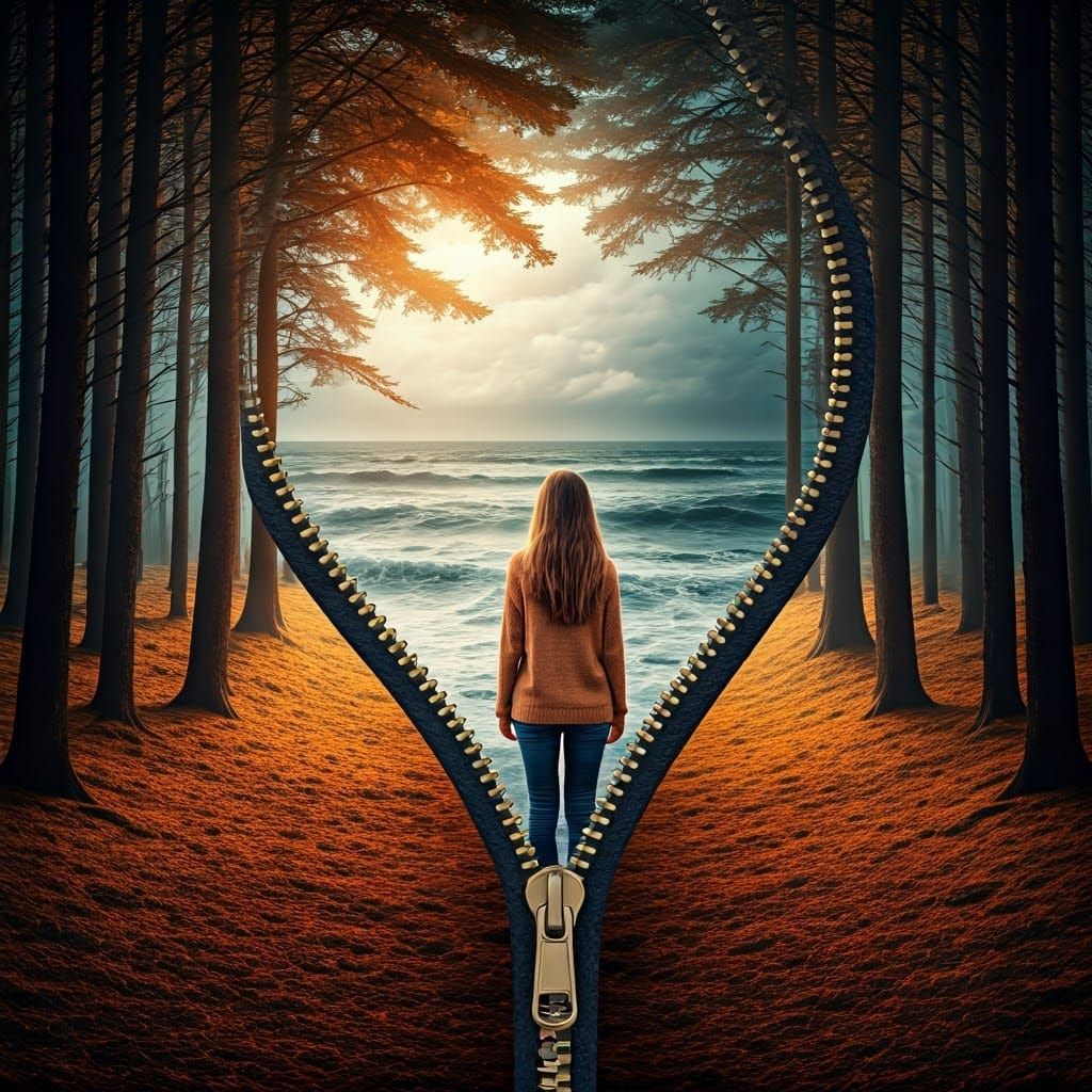 Autumn Forest and Ocean Storm in Unzipped Reality