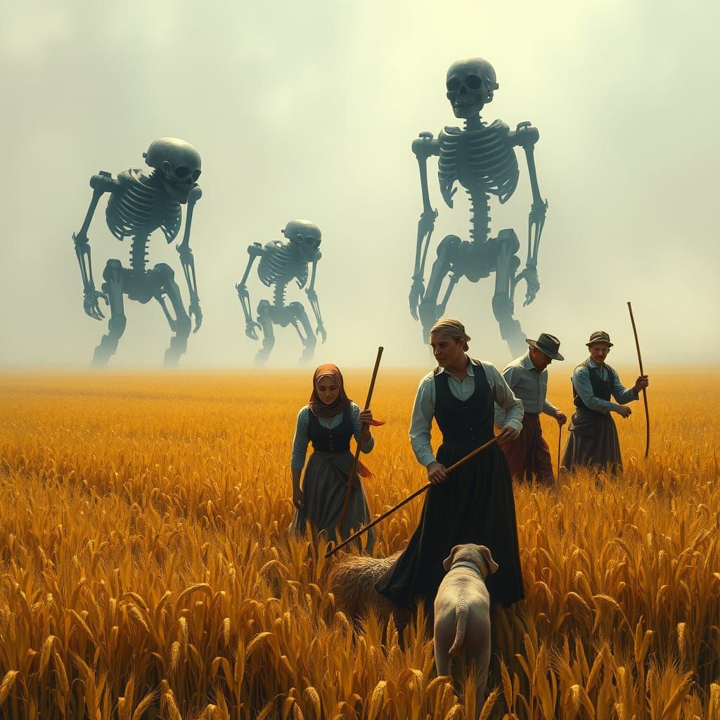 Surreal Digital Painting of Rural USA in Dystopian Future