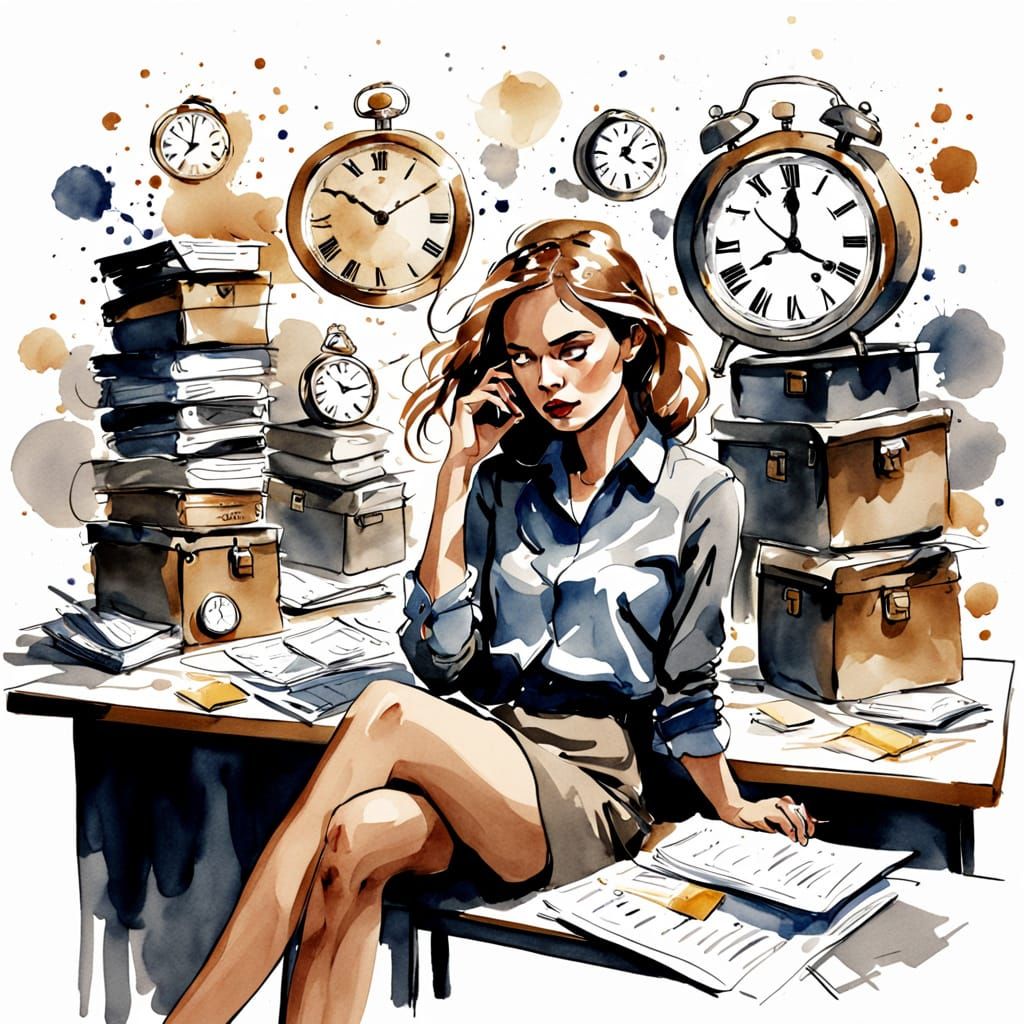 Elegant Distraction: A Watercolor Fashion Sketch