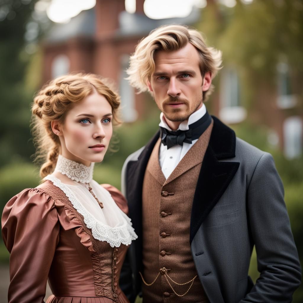Victorian Couple in Natural Light Photography
