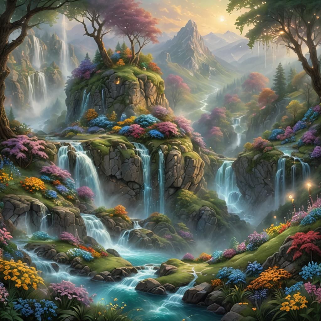 Rock Candy Mountain Ethereal Fantasy Landscape