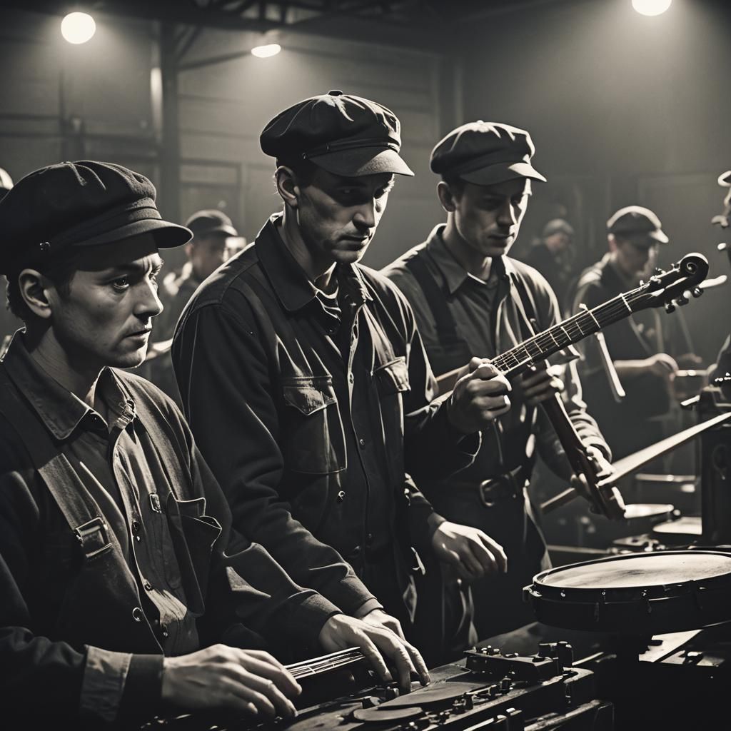 Industrial Workers' Joy: A German Expressionist Film Still