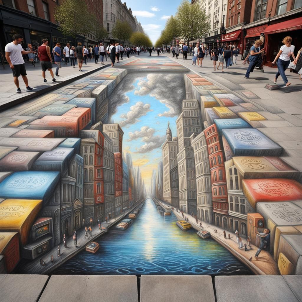 Julian Beever style optical illusion