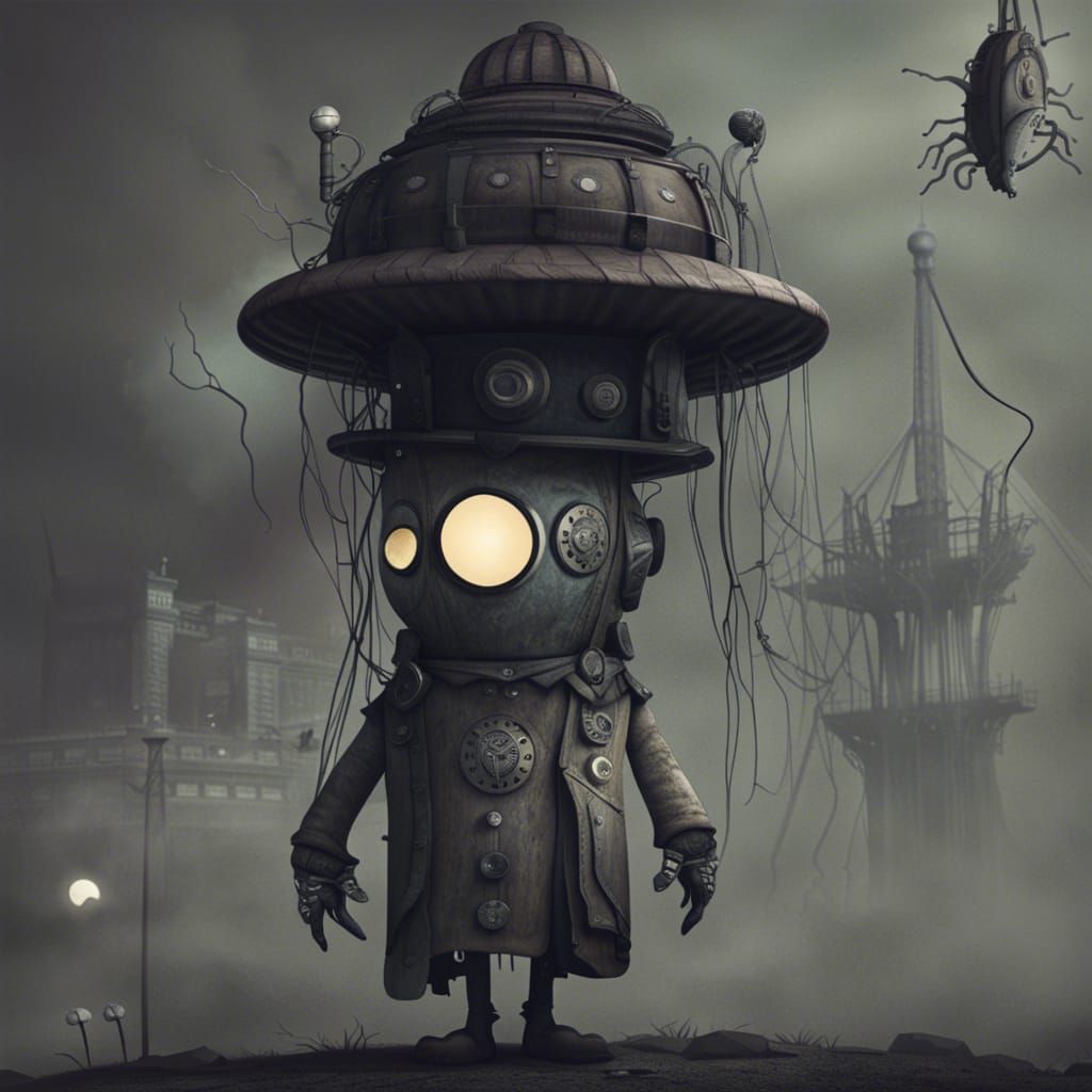 UFO Parking Meter in Solar Punk Sci-Fi