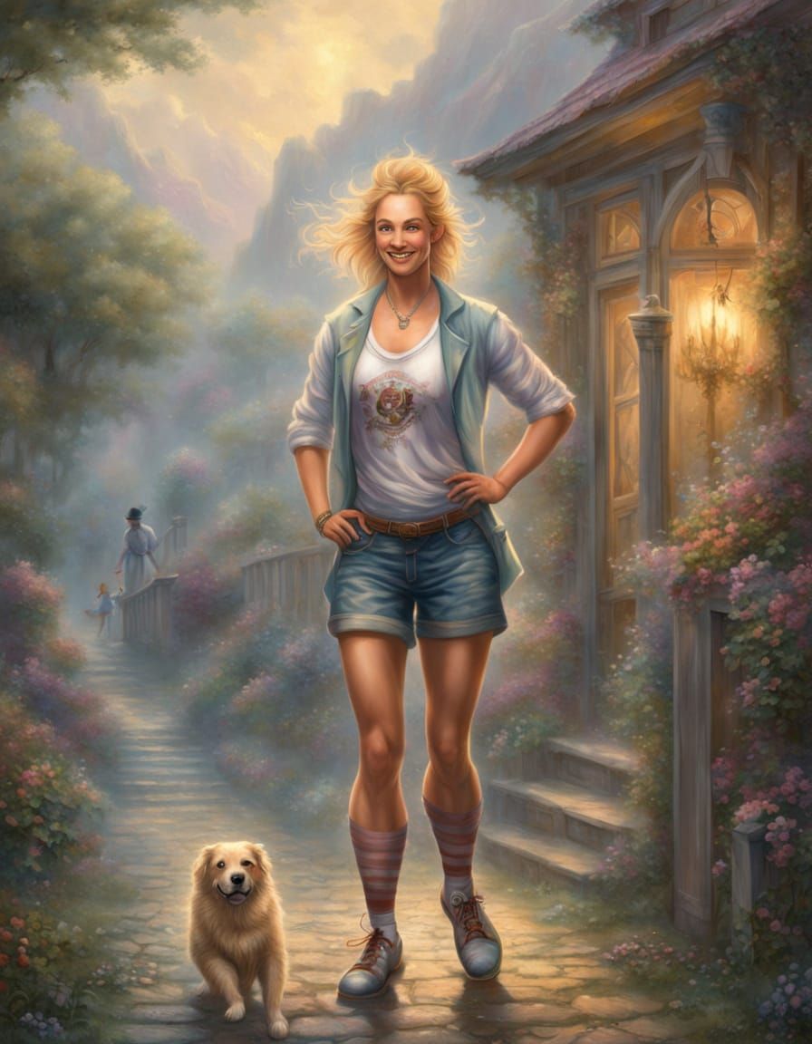 Ethereal Doctor's Joyful Moment in Whimsical Fantasy