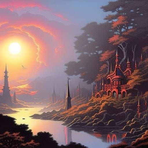 Black Centaur in Ethereal Comic Book Art