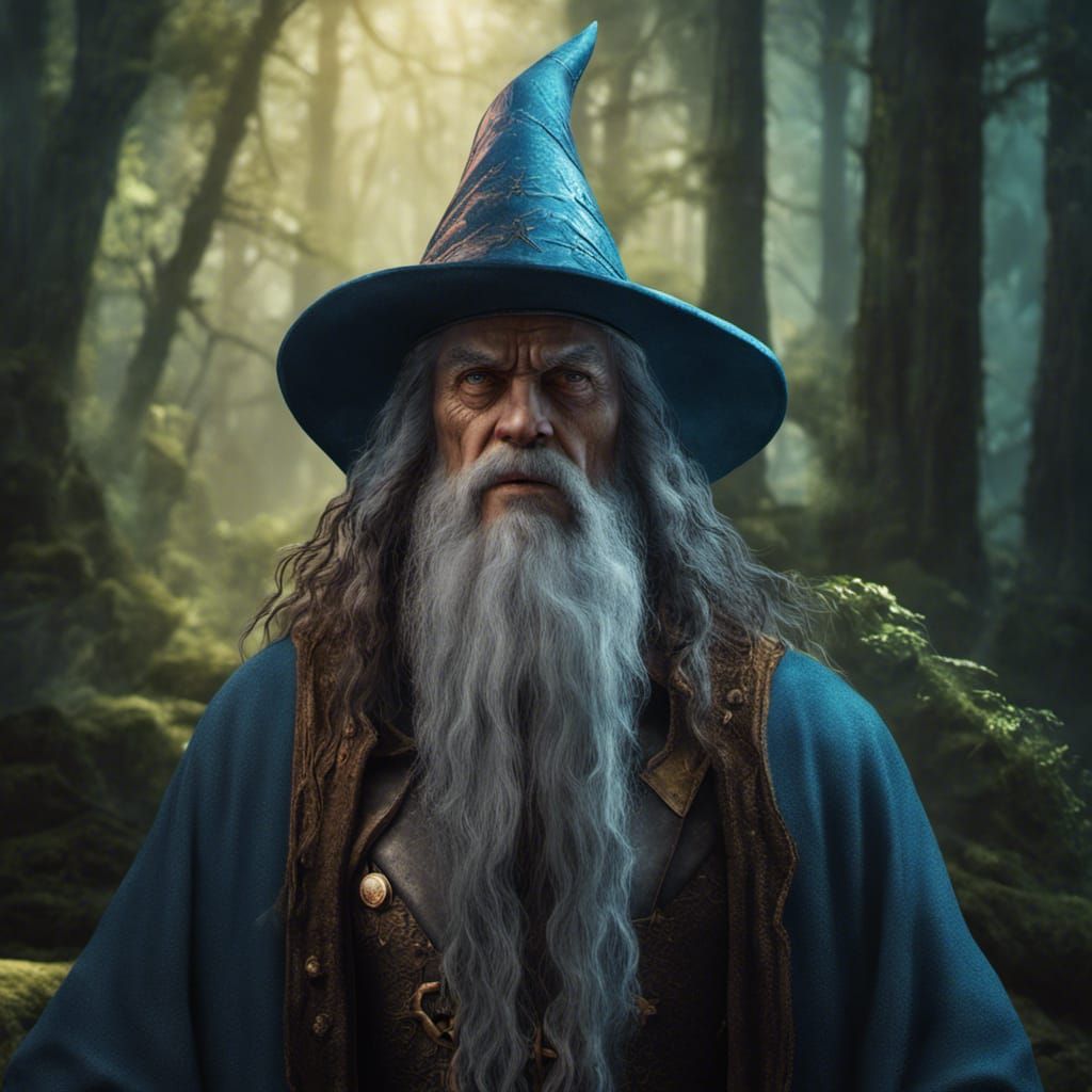 Mystical Wizard in Forest Concept Art