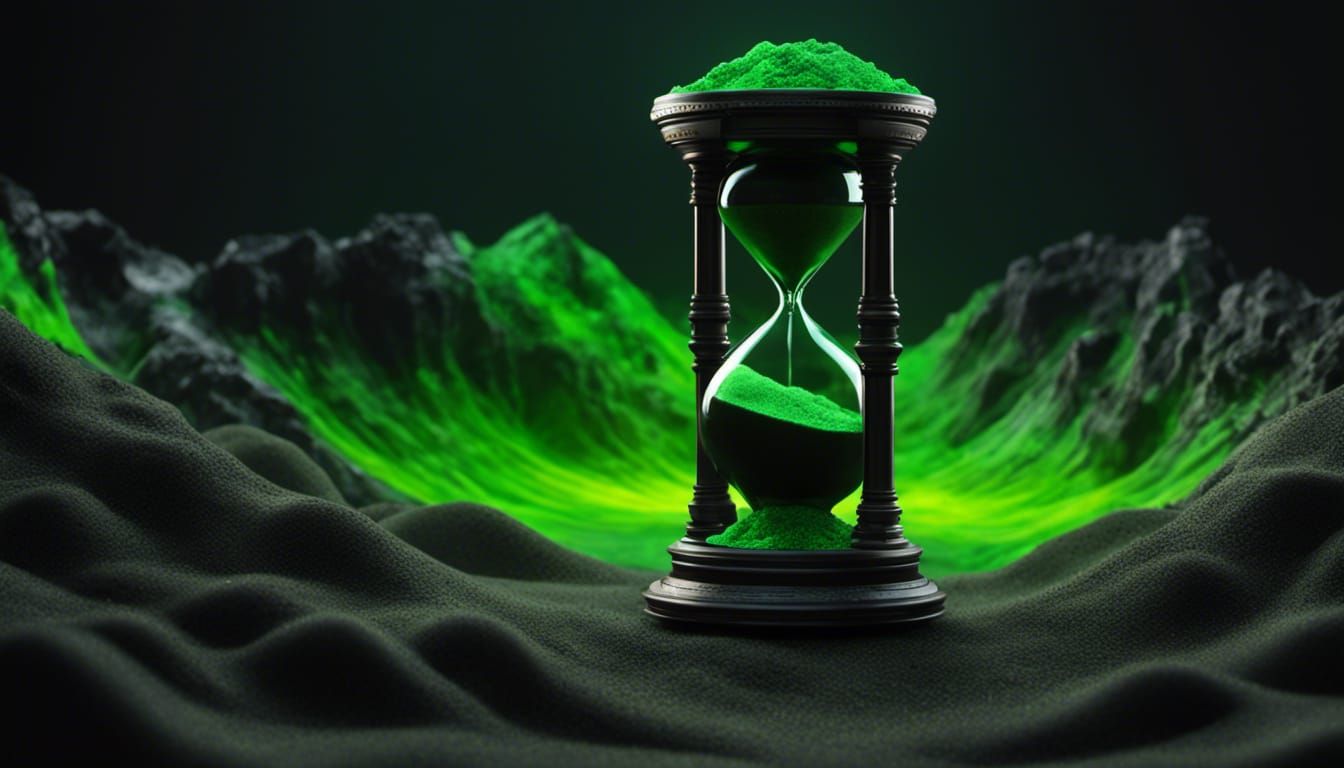 Ominous Hourglass with Green Balefire and Black Flames
