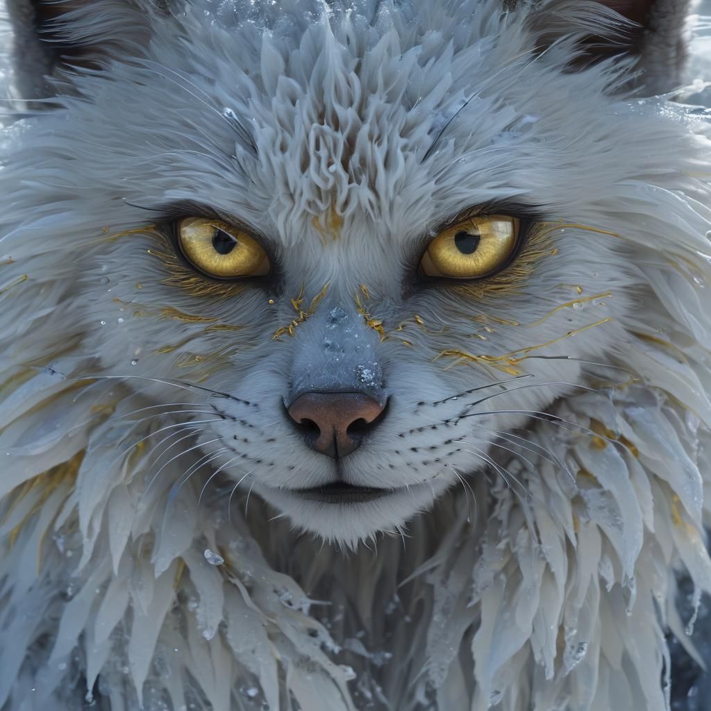 Icy Wolf Frostrunner in Dark Fantasy Style