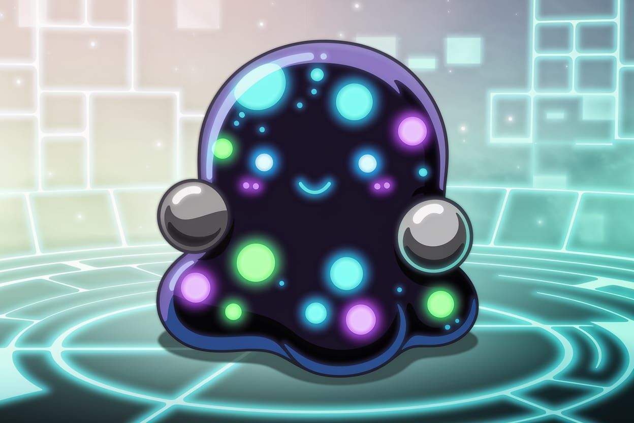 Vibrant Cyberpunk Slime in Anime Style