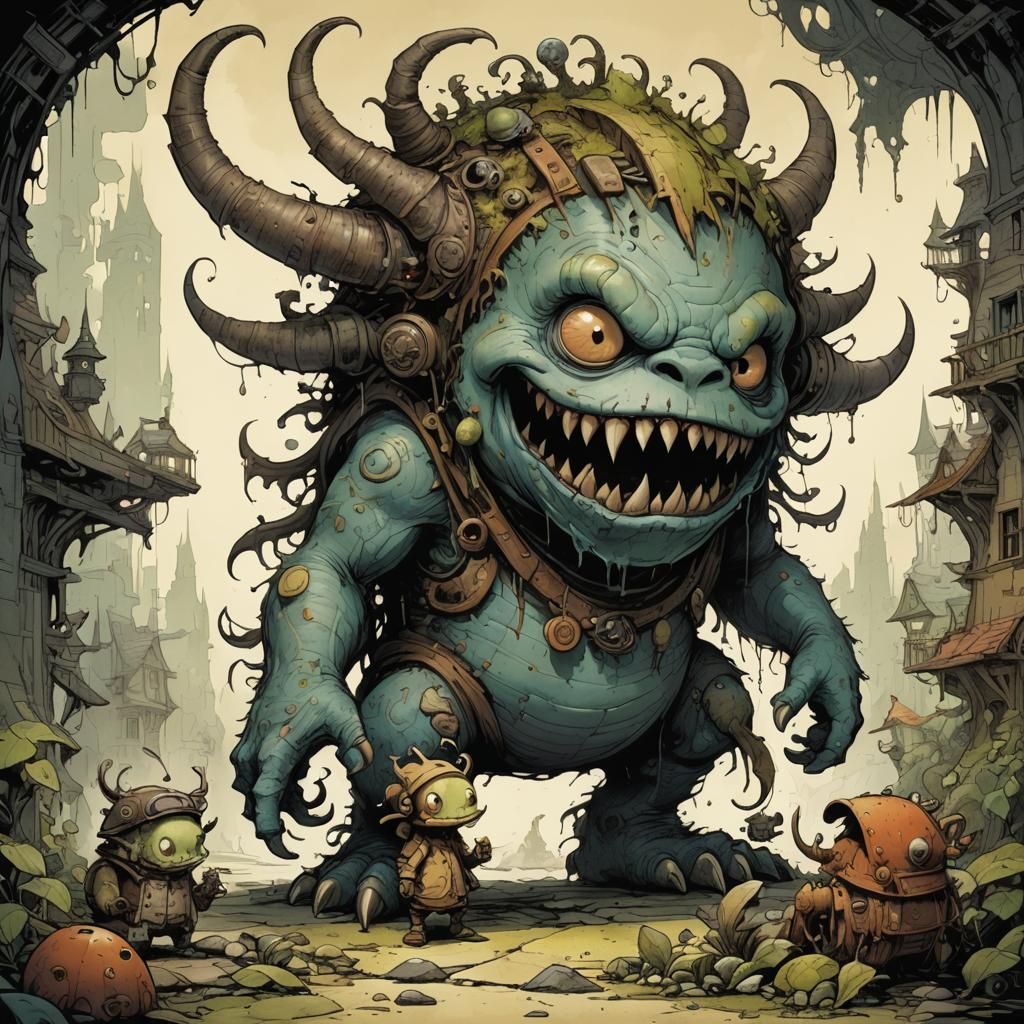 Friendly Surreal Monster Illustration