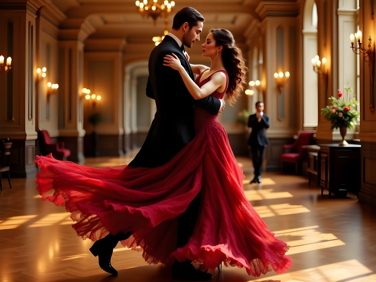Elegant Couple Ballroom Dancing in Formal Attire