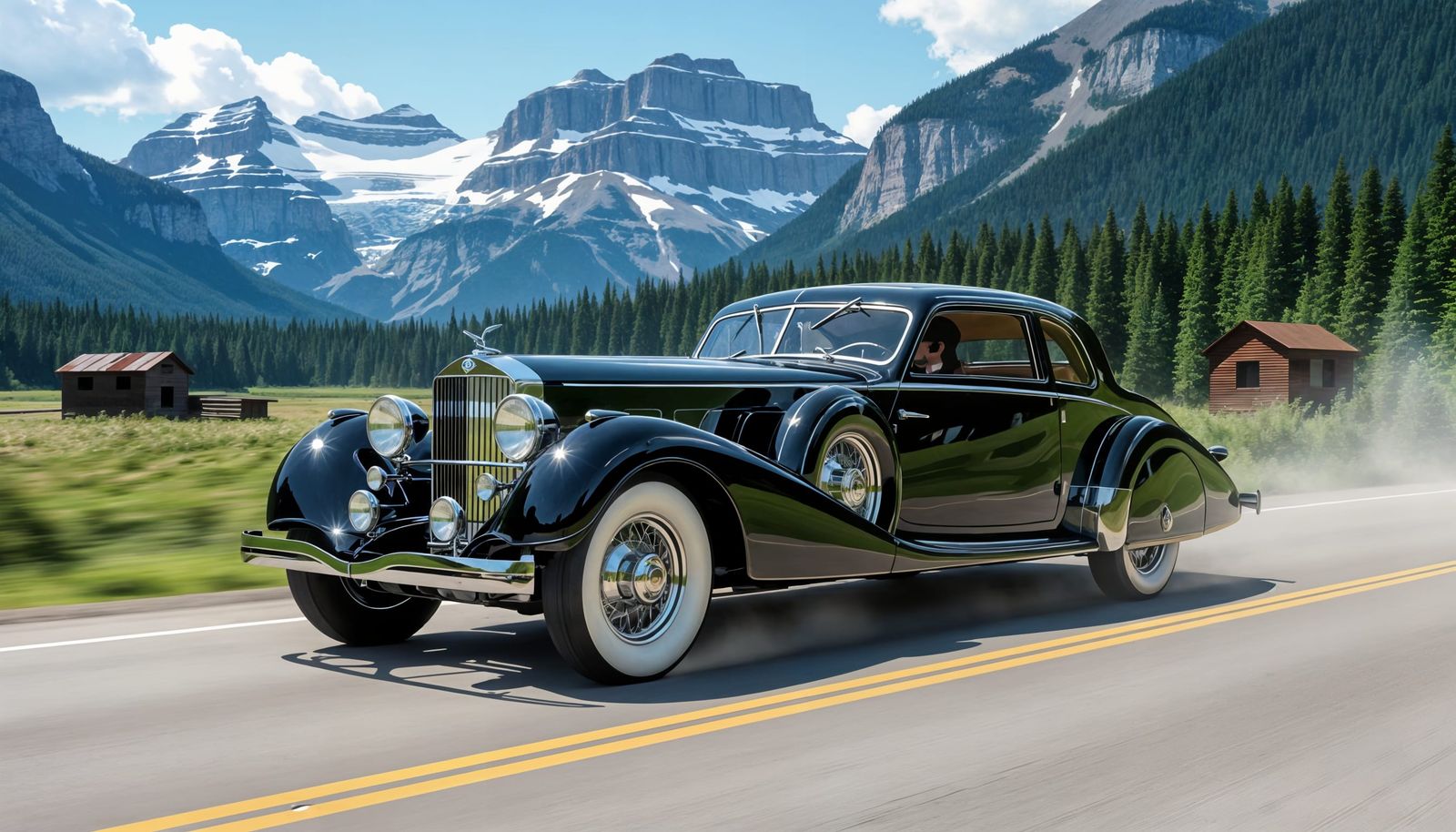 1938 Delage D8-120 S Coupé in Hyperrealistic Style