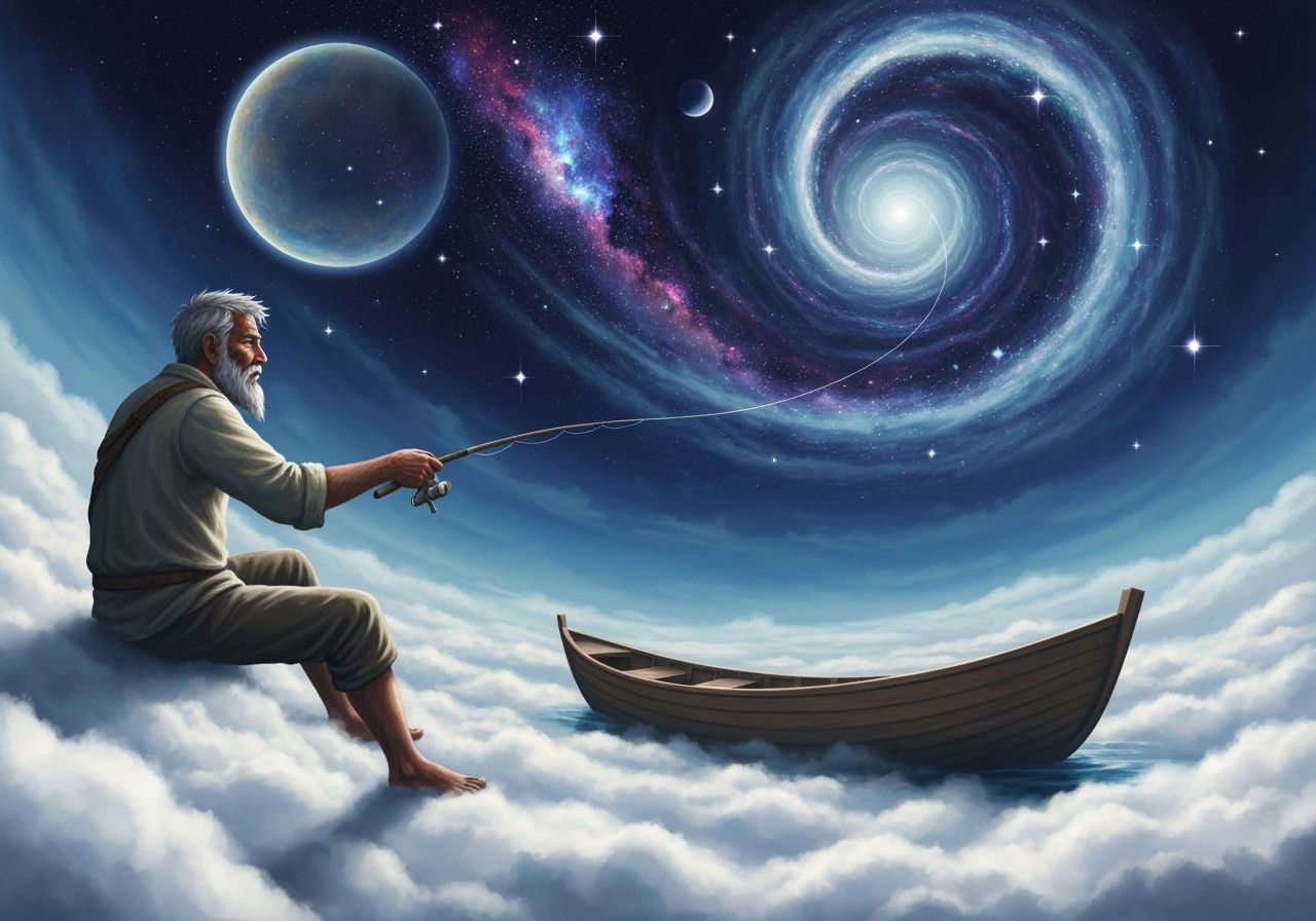 Cosmic Fisherman Casting Line into Star Vortex