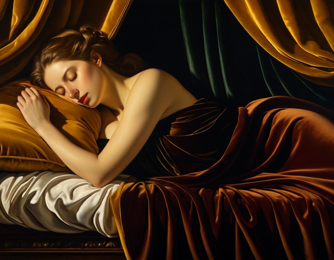 Serene Renaissance Beauty in Velvet Hush