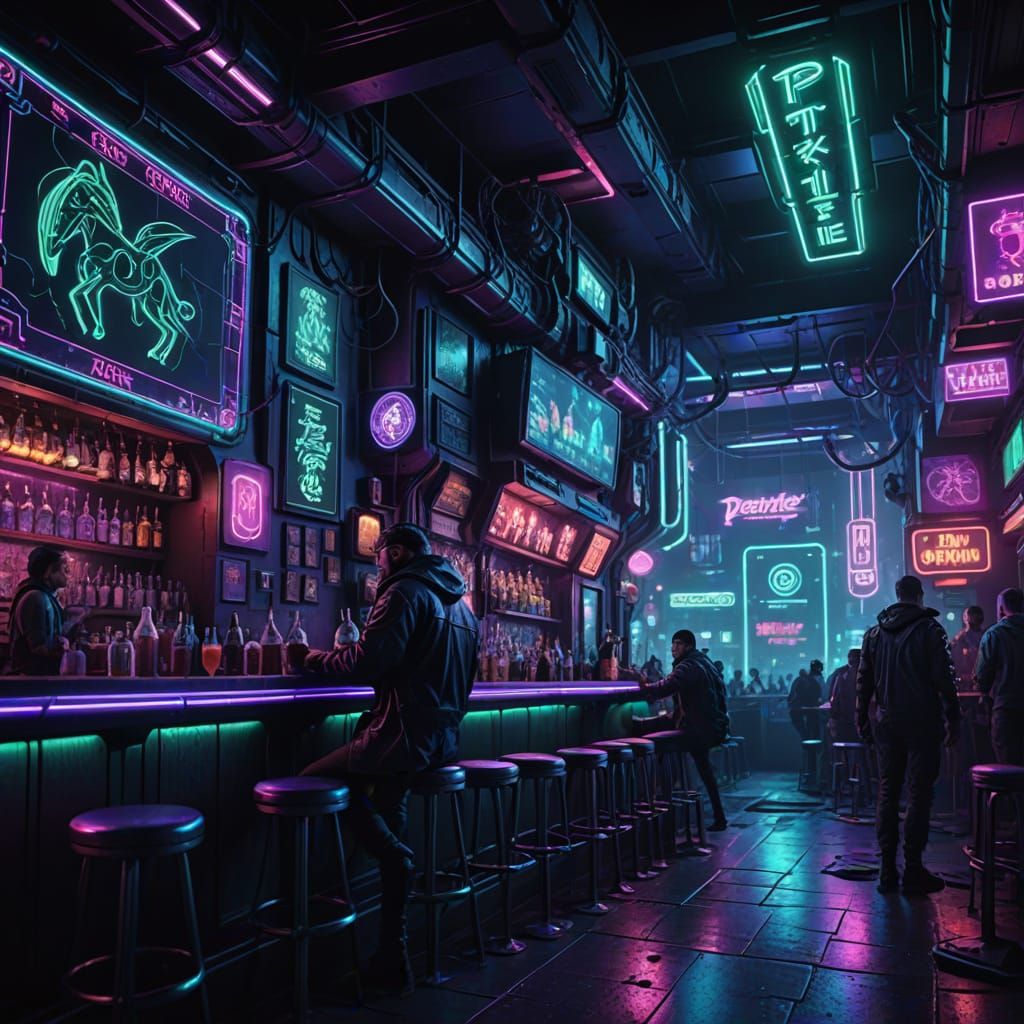 Cyberpunk Pixie Pub: Neon Fantasy Dive Bar