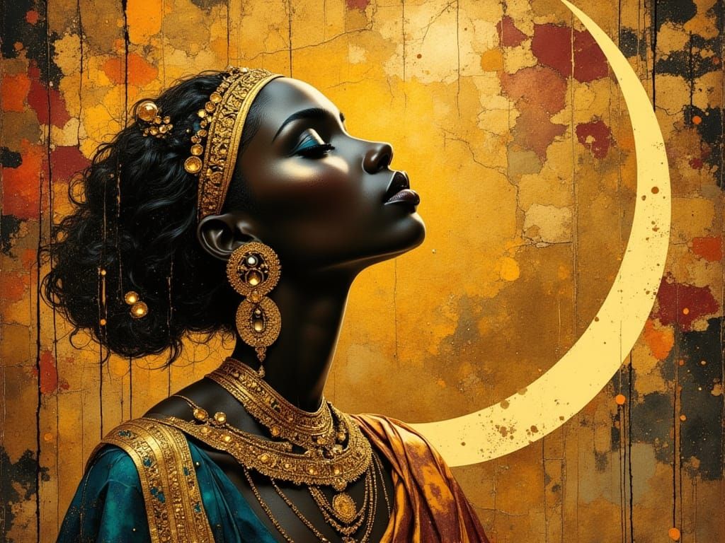 Princess Revels in Surreal Golden Landscape