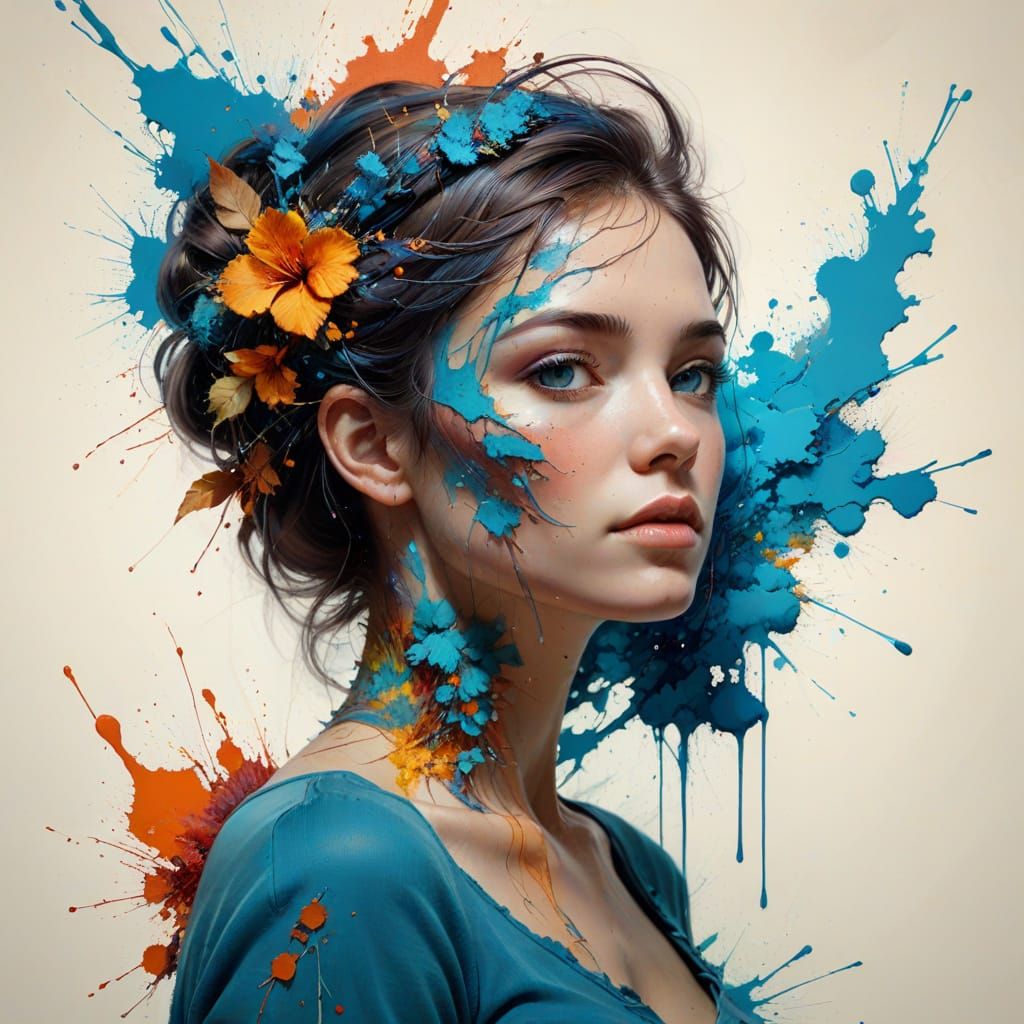 Grunge Swiss Farmhouse in Teal and Red Palette